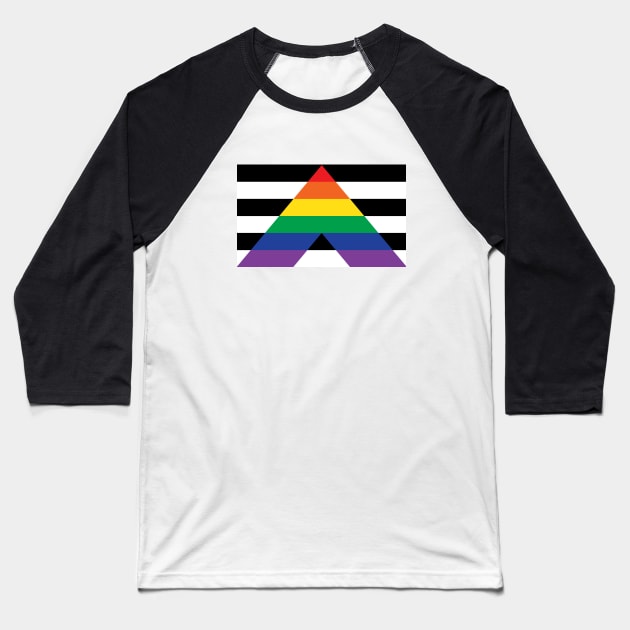 Straight Ally Pride Baseball T-Shirt by littleSamantics